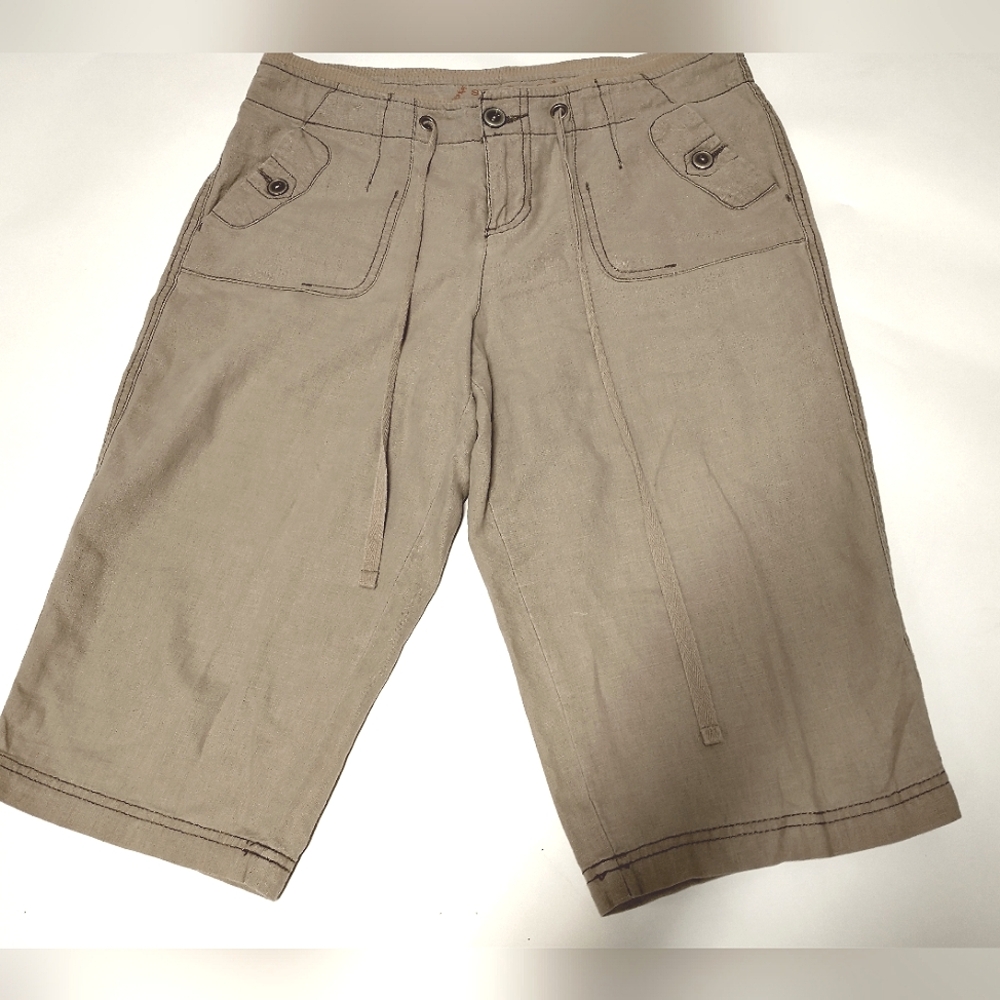 Sonoma Life+Style Drawstring Waist Capris Pants Size 8P Beige